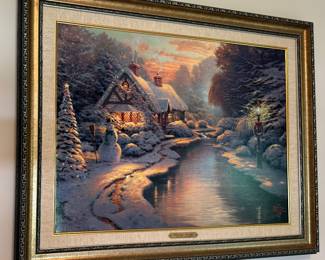 THOMAS KINKADE “CHRISTMAS EVENING” ON CANVAS