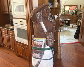 Wooden carved Indian (has some leg damage”
