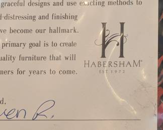 DETAIL: HABERSHAM PLANTATION BLACK DISTRESSED WOOD CABINET - 37"H, 41"W, 11" DEPTH
