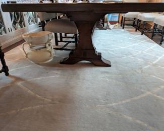 DARK WOOD TRESTLE DINING TABLE - 144"L x 48"W x 30"H