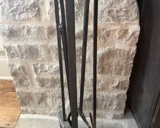 $300 - FIREPLACE GRATE WITH TOOLS