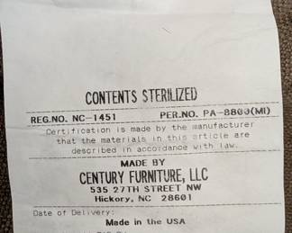 PAIR OF CENTURY FURNITURE SLIPCOVERED WINGBACK CHAIRS WITH OTTOMANS - 47.5" H TO HIGHEST POINT, 37" W ACROSS FRONT, 42" W ACROSS BACK