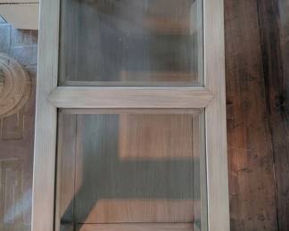 $125 - Rectangular 2-Tier Glass Top Grey Accent Table