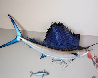 LARGE FIBERGLASS SAILFISH TAXIDERMY WALL MOUNT - REAL