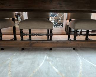 DARK WOOD TRESTLE DINING TABLE - 144"L x 48"W x 30"H