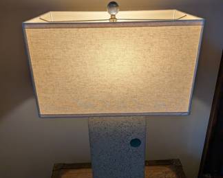 MODERN TERRAZZO RECTANGULAR TABLE LAMP - 28" H, 11x18" LAMP SHADE