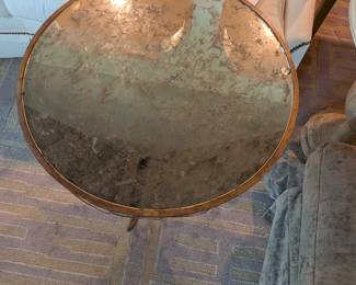 $225 Gold Antique Mirrored Gold Accent Table