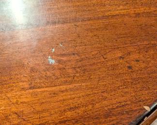 AS IS DETAIL: ROUND CARVED WOOD PEDESTAL GAME STYLE DINING TABLE - 72" ROUND, 31"H