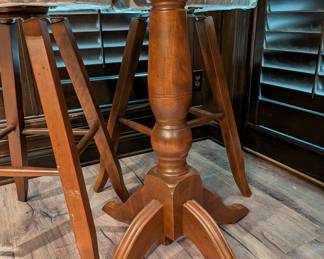 DETAIL OF BASE: CANADIAN SOLID WOOD PUB TABLES - 35" ROUND, 43" H