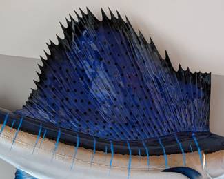 LARGE FIBERGLASS SAILFISH TAXIDERMY WALL MOUNT - REAL