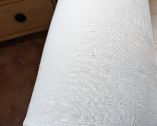 DETAIL PHOTO FABRIC: WHITE SLIPCOVERED OVERSIZED ARMCHAIRS  - 46"W, 41" DEPTH, 30"H, 18" SEAT HEIGHT
