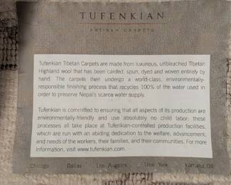 DETAIL: SET OF 3 TUFENKIAN TIBETAN HAND KNOTTED WOOL AREA RUGS - 60"L x32"W