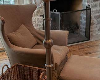 INDUSTRIAL METAL FLOOR LAMP WITH METAL SHADE - 69" H, 18" DIAMETER LAMP SHADE