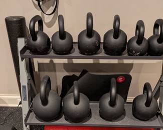 VTX CAST IRON KETTLEBELL SET WITH STORAGE RACK