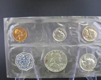 Lot 169. 1961 U.S. Mint Proof Set with 90% silver Dime, Quarter, and Half Dollar coins