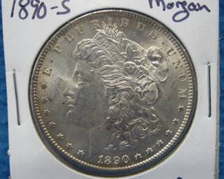 Lot 8. 1890 S Morgan silver dollar