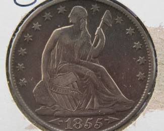 Lot 197. 1855 O Seated Liberty Half Dollar Variety. 3 Arrows at the Date