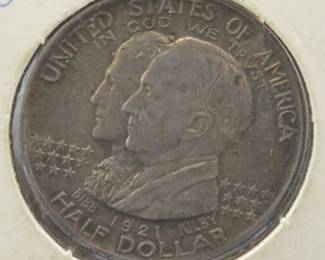 Lot 28. 1921 Classic silver Half Dollar Alabama Cedntennial coin