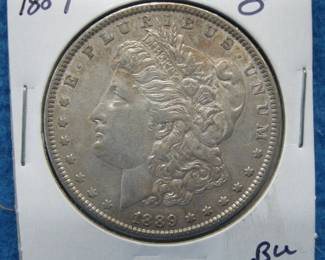 Lot 9. 1889 P Morgan silver dollar