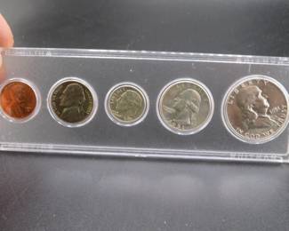 Lot 53. Five-coin 1951 type set including penny, nickel, dime, quarter, and half dollar.