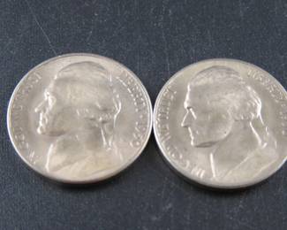 Lot 308. Two key date 1950 D Jefferson Nickels