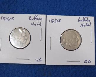 Lot 319. 1923 S and 1926 S Buffalo Nickels