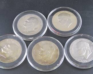 Lot 292. Five 1776-1976 S Proof Eisenhower Clad Dollar Coins Variety 2