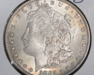 Lot 295. 1885 Morgan Silver Dollar with toning