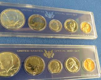 Lot 174. 1965,1966 and 1967 U.S. Special Mint Sets each including a 40% silver Kennedy Half Dollar coin
