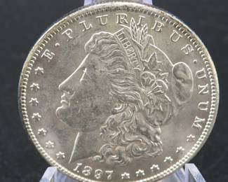 Lot 17. 1897 S key date Morgan Silver Dollar