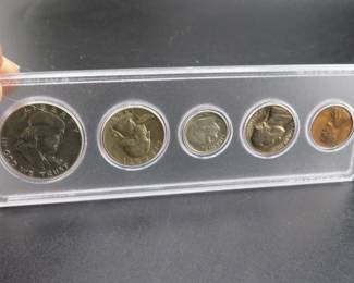 Lot 51. Five-coin 1949 type set including penny, nickel, dime, quarter, and half dollar.
