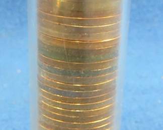 Lot 207. Tube of 50 Proof Lincoln Memorial Cents from the 1960s