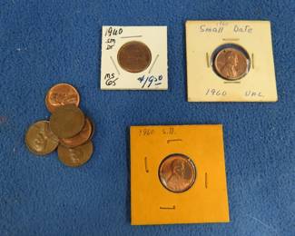 Lot 243. Nine 1960 small date Lincoln Memorial Cents