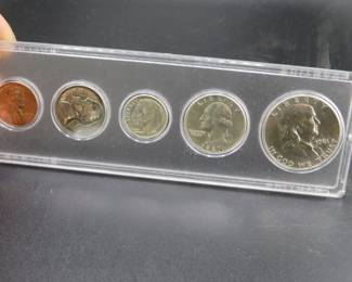 Lot 35. Five-coin 1961 type set including penny, nickel, dime, quarter, and half dollar