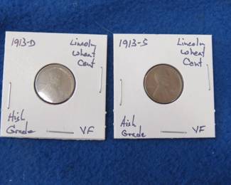 Lot 329. 1913 S and 1913 D Lincoln Wheat Cents