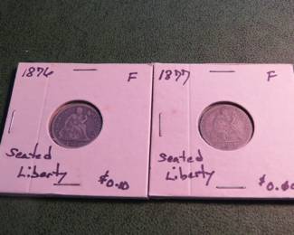Lot 189. 1876 and 1877 Seated Liberty Dimes