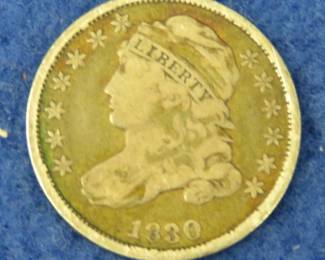Lot 187. 1830 Capped Bust Variety 2 Dime with the large 10 C