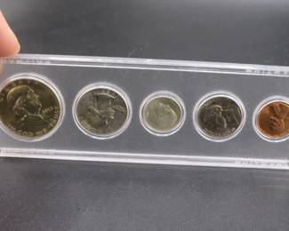Lot 55. Five-coin 1953 type set including penny, nickel, dime, quarter, and half dollar.