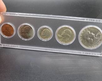 Lot 54. Five-coin 1952 type set including penny, nickel, dime, quarter, and half dollar.