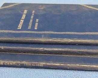 Lot 112. Three partially full Lincoln Cent albums 1909-1940 including 13 pennies dated before 1920.