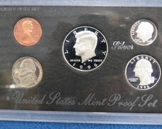 Lot 158. 1996 Silver Proof Set with 90% silver Dime, Quarter, and Half Dollar