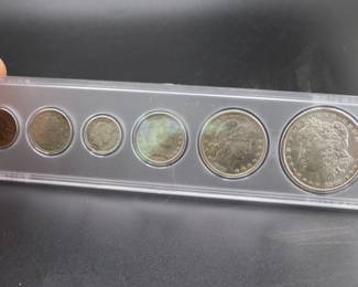 Lot 32. Six-coin 1903 type set including penny, nickel, dime, quarter, half, and dollar.