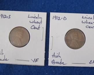 Lot 327. 1912 S and 1912 D Lincoln Wheat Cents