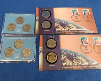 Lot 122. Six Susan B Anthony Dollar coins and four Sacagawea Dollar coins.