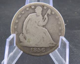 Lot 188. 1856 S Seated Liberty Half Dollar Variety 1 resumed -semi key date
