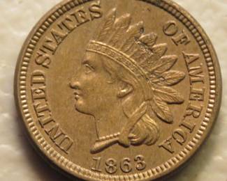 Lot 145. 1863 full Liberty copper-nickel Indian Head Cent