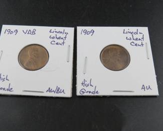 Lot 310. 1909 and 1909 VDB Lincoln Wheat Cents