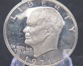Lot 138. 1971 S 40% silver Eisenhower dollar coin