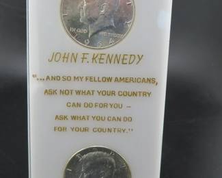 Lot 24. 1964 P and 1964 D Unc. Kennedy Half Dollar coins
