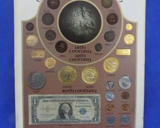 Lot 70. "The Bicentennial Collection" by the Kennedy Mint featuring replicas of old U.S. coins and some actual old circulated coins and a Silver Certificate
